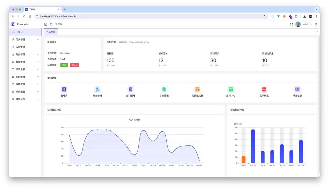 一款高效全能的后端快速开发框架，支持一键生成代码，大大节省开发时间！