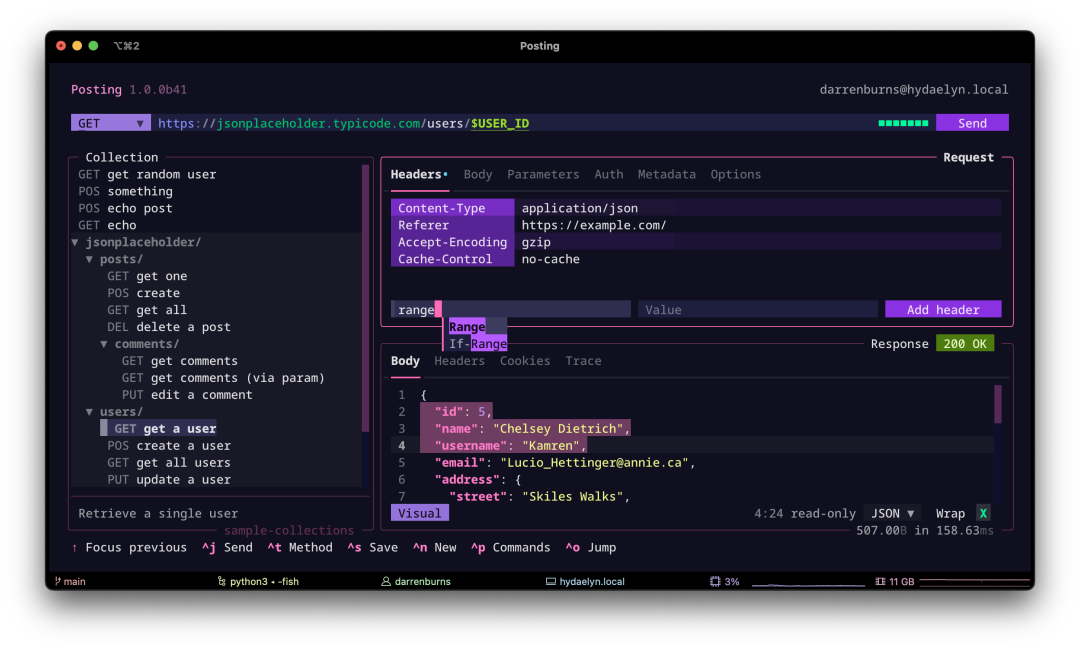 一个功能丰富、易于使用的HTTP客户端工具