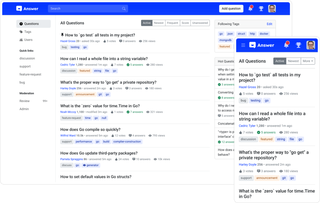 一款适合任何团队的问答平台系统，助力开始构建社区论坛、帮助中心、知识管理平台！