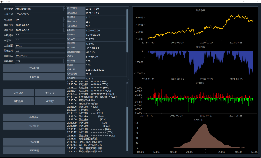 一套基于 Python 的量化交易系统！