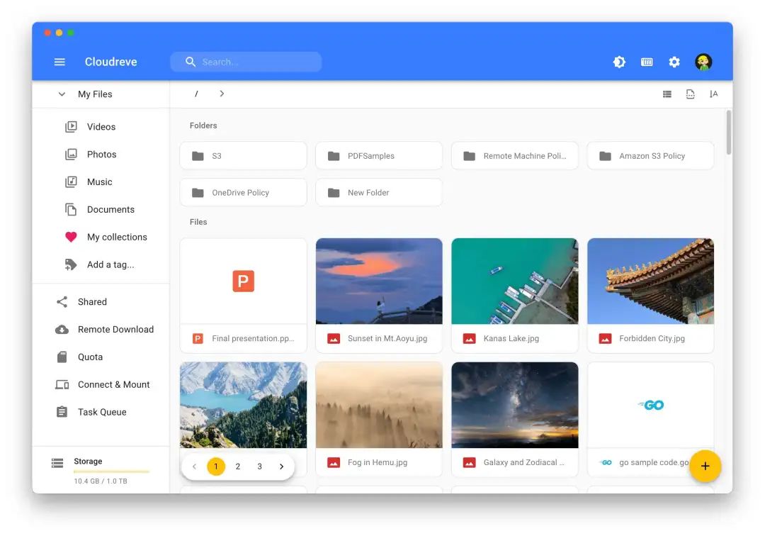一款公有云文件系统，支持一键部署自己的个人网盘！