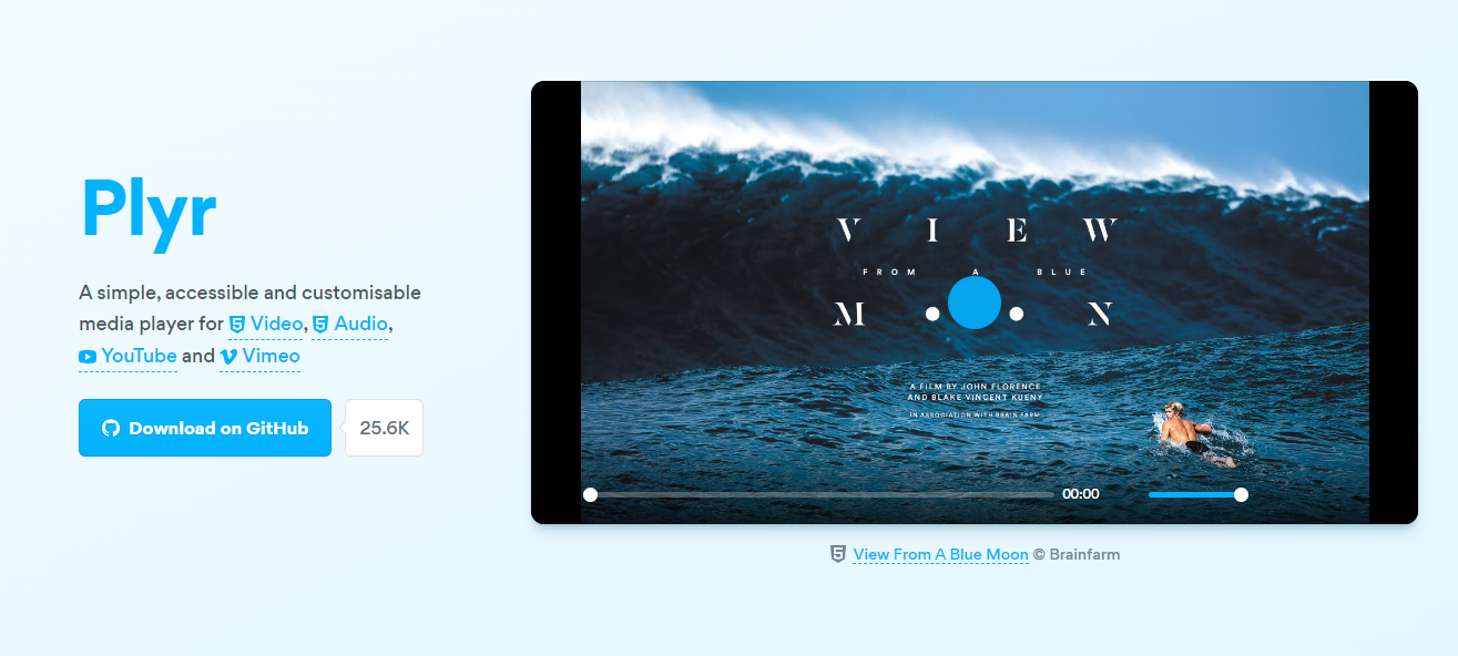 一款简单、轻量级的视频播放插件