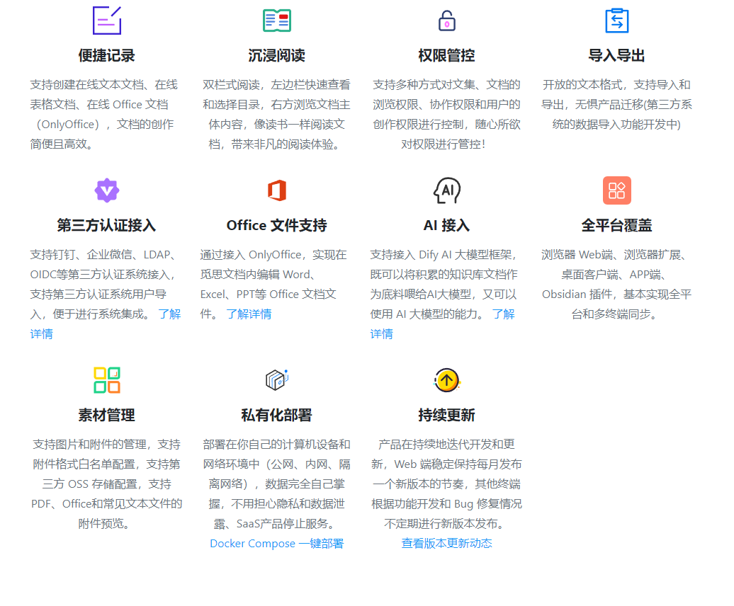 一款适合个人和小型团队在线文档系统，可私有部署的语雀！