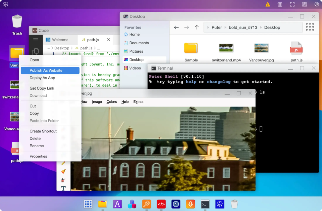 一款运行在浏览器中的桌面操作系统