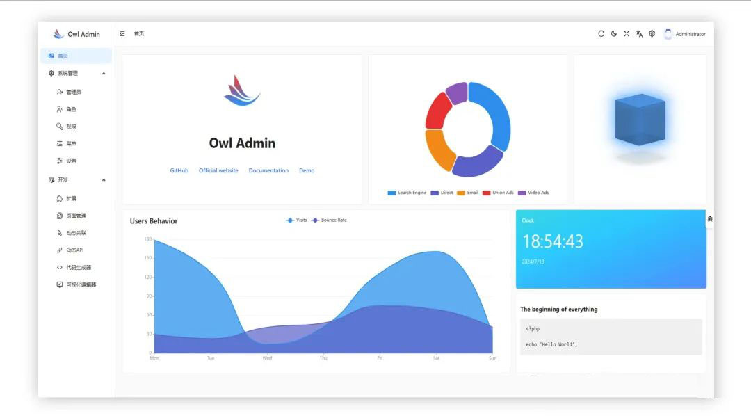 一款快速且灵活的后台框架，可轻松实现复杂页面！