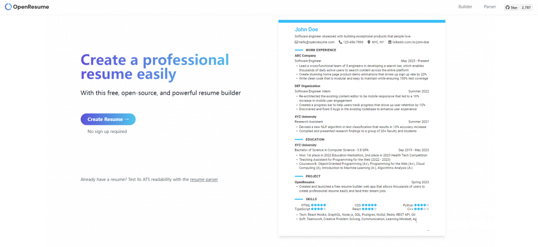 一个功能强大的简历生成器，太炫了！