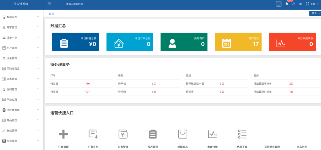 一款企业级的供应链采购系统